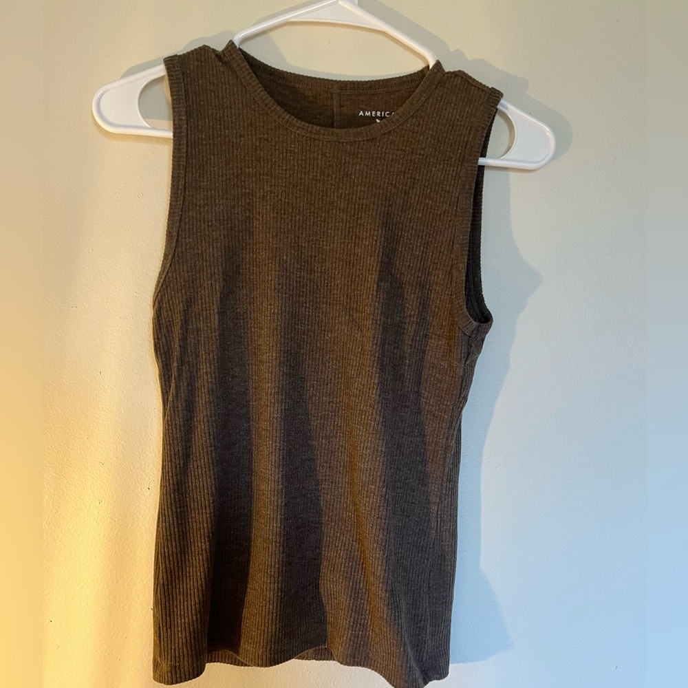 AMERICAN EAGLE BRAND NEW BROWN RIBBED SOFT TANK TOP